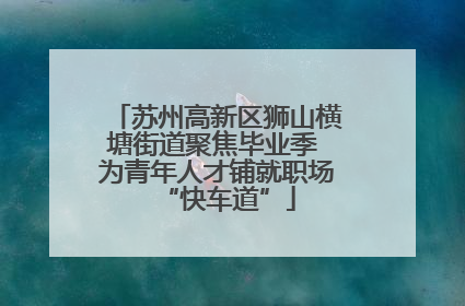 苏州高新区狮山横塘街道聚焦毕业季 为青年人才铺就职场“快车道”