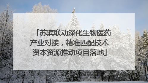 苏滨联动深化生物医药产业对接，精准匹配技术资本资源推动项目落地