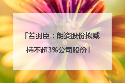 若羽臣：朗姿股份拟减持不超3%公司股份