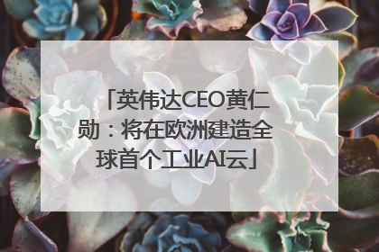 英伟达CEO黄仁勋：将在欧洲建造全球首个工业AI云