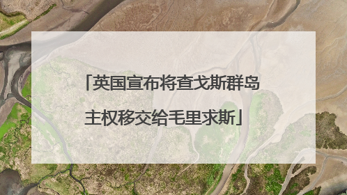 英国宣布将查戈斯群岛主权移交给毛里求斯