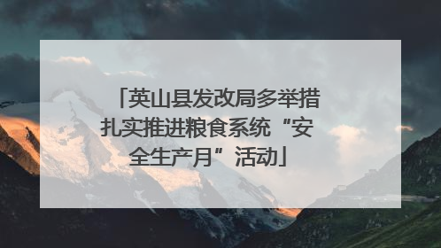 英山县发改局多举措扎实推进粮食系统“安全生产月”活动