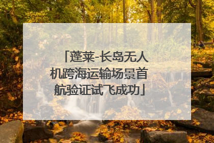 蓬莱-长岛无人机跨海运输场景首航验证试飞成功