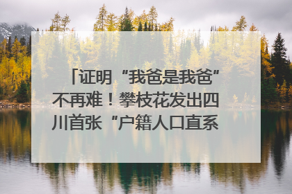 证明“我爸是我爸”不再难！攀枝花发出四川首张“户籍人口直系亲属关系谱”