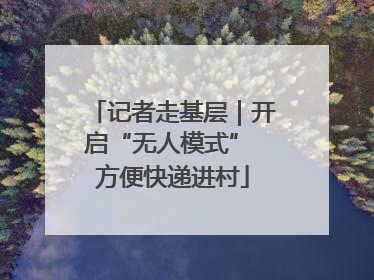 记者走基层｜开启“无人模式” 方便快递进村