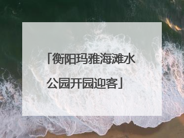 衡阳玛雅海滩水公园开园迎客