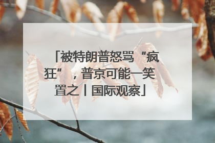 被特朗普怒骂“疯狂”，普京可能一笑置之丨国际观察