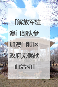解放军驻澳门部队参加澳门特区政府无偿献血活动