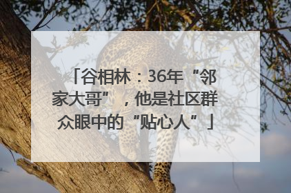 谷相林：36年“邻家大哥”，他是社区群众眼中的“贴心人”