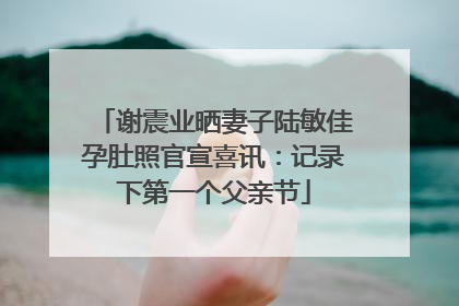 谢震业晒妻子陆敏佳孕肚照官宣喜讯：记录下第一个父亲节