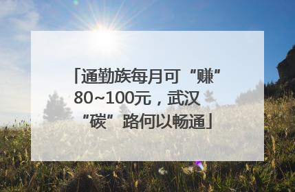 通勤族每月可“赚”80~100元，武汉“碳”路何以畅通