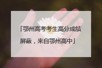 鄂州高考考生高分成绩屏蔽，来自鄂州高中