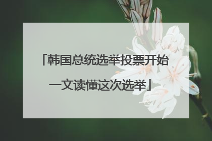 韩国总统选举投票开始 一文读懂这次选举