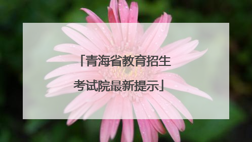 青海省教育招生考试院最新提示