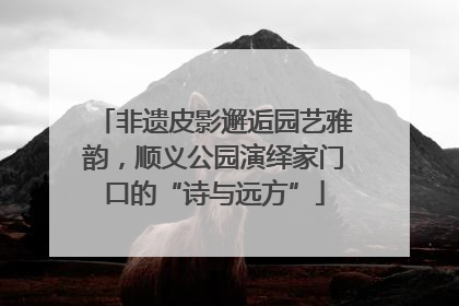 非遗皮影邂逅园艺雅韵，顺义公园演绎家门口的“诗与远方”