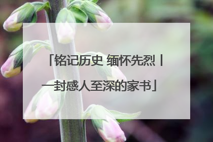 铭记历史 缅怀先烈丨一封感人至深的家书