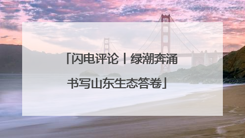 闪电评论丨绿潮奔涌 书写山东生态答卷