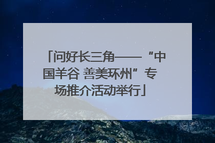 问好长三角——“中国羊谷 善美环州”专场推介活动举行
