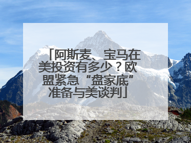 阿斯麦、宝马在美投资有多少？欧盟紧急“盘家底”准备与美谈判
