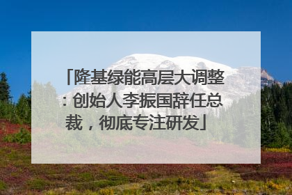 隆基绿能高层大调整：创始人李振国辞任总裁，彻底专注研发