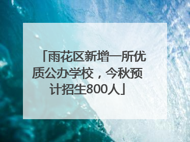 雨花区新增一所优质公办学校，今秋预计招生800人