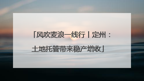 风吹麦浪一线行丨定州：土地托管带来稳产增收