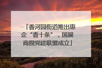 香河园街道推出惠企“香十条”，国展商圈党建联盟成立