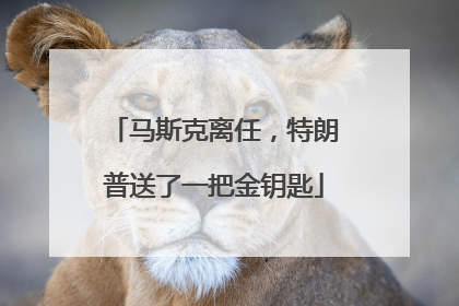 马斯克离任，特朗普送了一把金钥匙