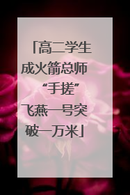 高二学生成火箭总师 “手搓”飞燕一号突破一万米