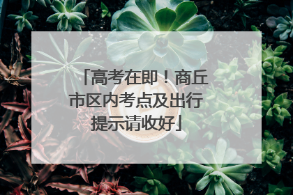 高考在即！商丘市区内考点及出行提示请收好