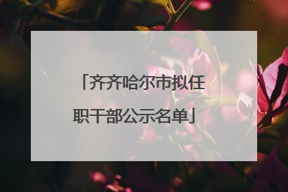 齐齐哈尔市拟任职干部公示名单