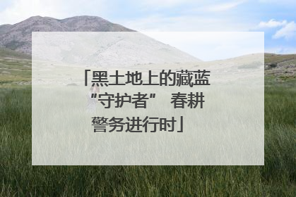 黑土地上的藏蓝“守护者” 春耕警务进行时