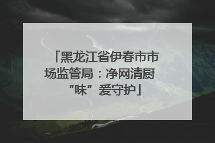 黑龙江省伊春市市场监管局：净网清厨 “味”爱守护