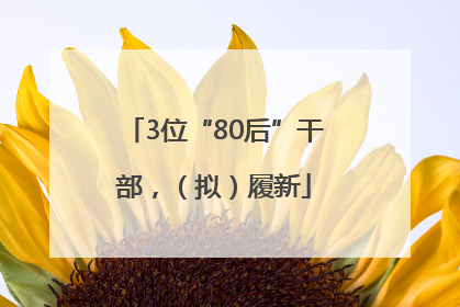 3位“80后”干部，（拟）履新