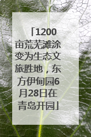 1200亩荒芜滩涂变为生态文旅胜地，东方伊甸园6月28日在青岛开园