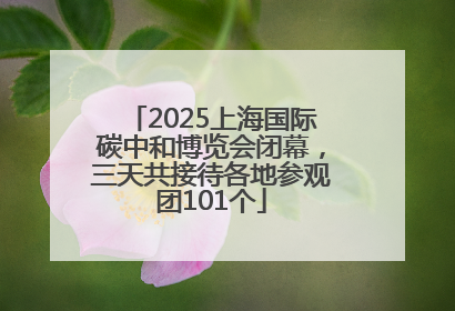 2025上海国际碳中和博览会闭幕，三天共接待各地参观团101个