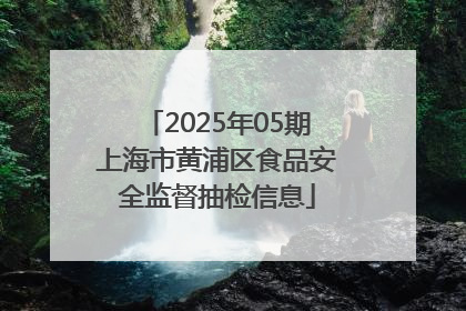 2025年05期上海市黄浦区食品安全监督抽检信息