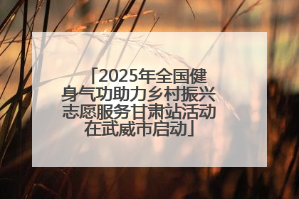 2025年全国健身气功助力乡村振兴志愿服务甘肃站活动在武威市启动