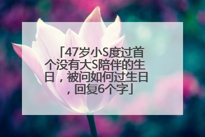 47岁小S度过首个没有大S陪伴的生日，被问如何过生日，回复6个字
