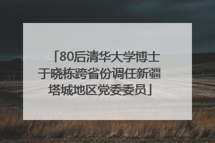 80后清华大学博士于晓栋跨省份调任新疆塔城地区党委委员
