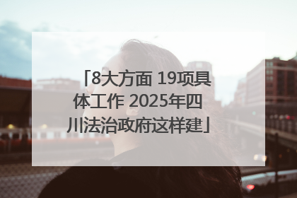 8大方面 19项具体工作 2025年四川法治政府这样建