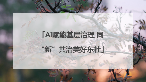 AI赋能基层治理 同“新”共治美好东社