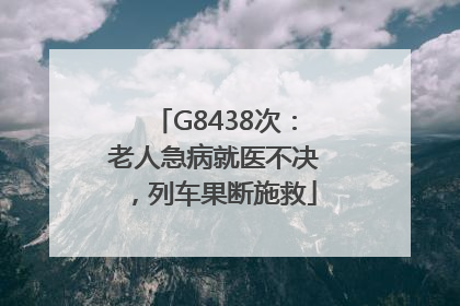 G8438次：老人急病就医不决，列车果断施救